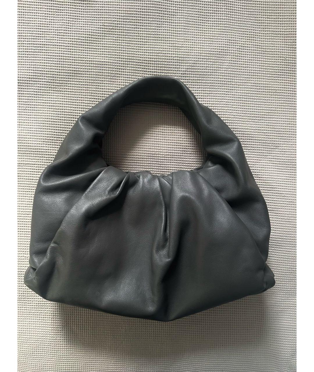 BOTTEGA VENETA Антрацитовая кожаная сумка с короткими ручками, фото 2