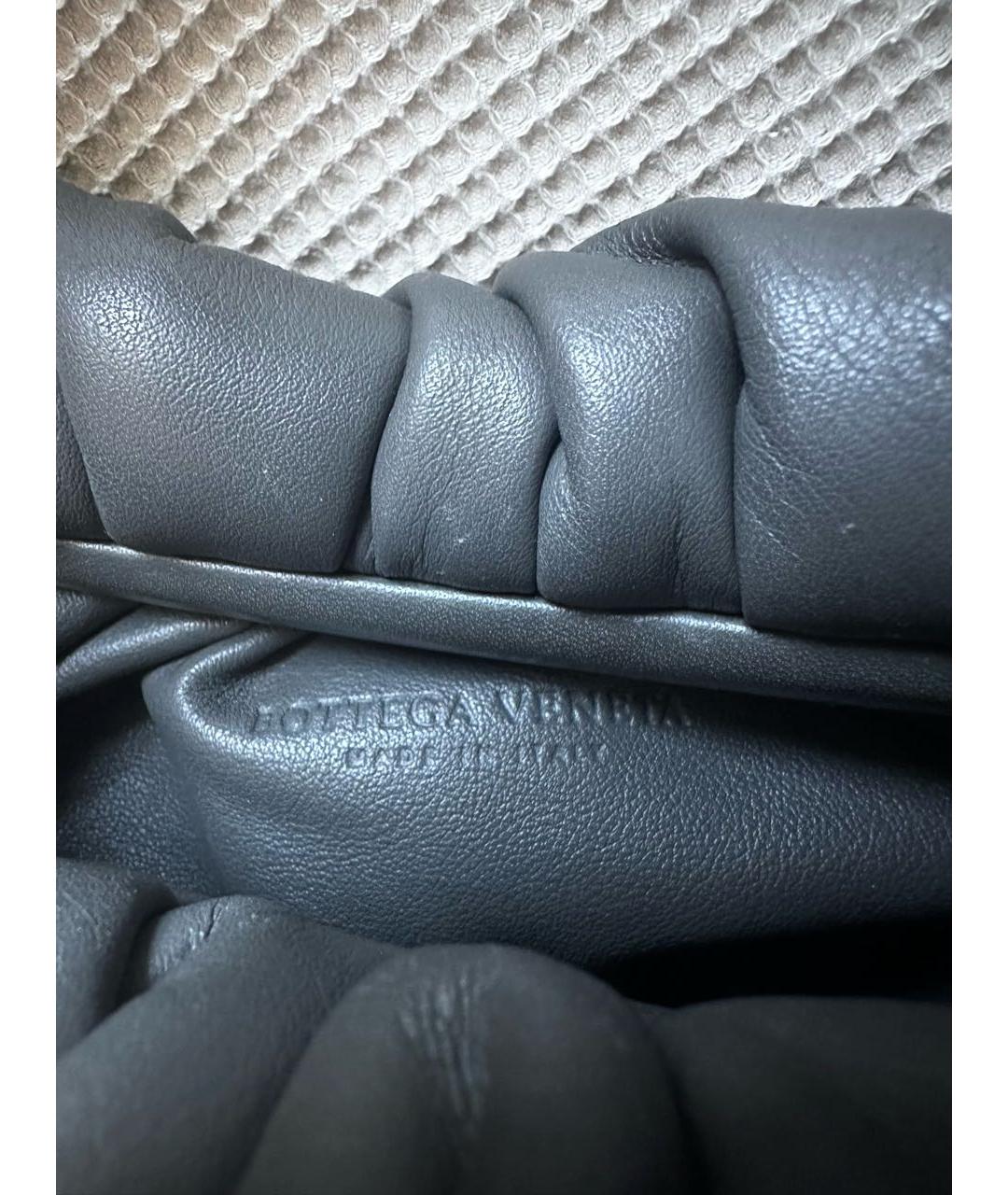 BOTTEGA VENETA Антрацитовая кожаная сумка с короткими ручками, фото 4