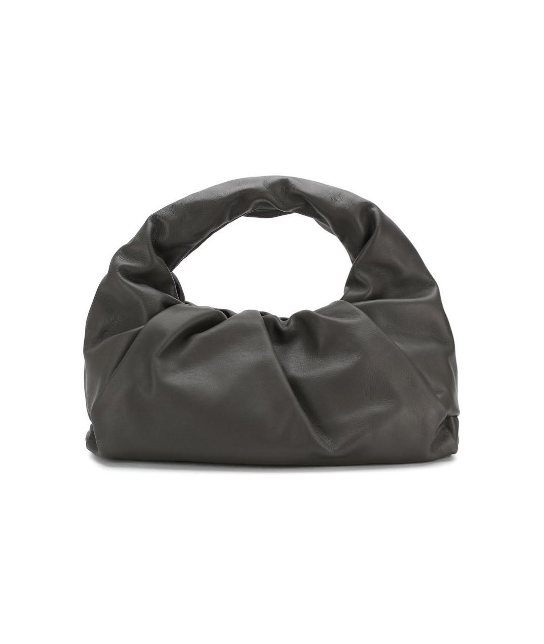 BOTTEGA VENETA Антрацитовая кожаная сумка с короткими ручками, фото 9