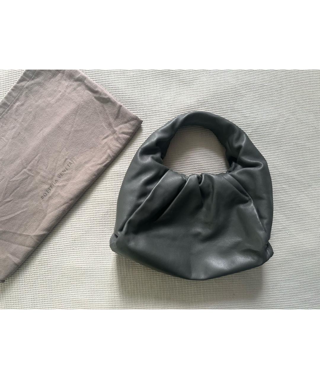 BOTTEGA VENETA Антрацитовая кожаная сумка с короткими ручками, фото 3