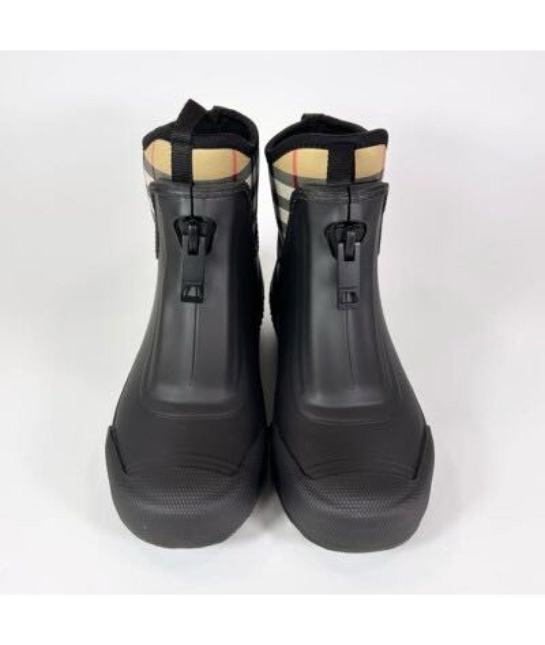 BURBERRY Черные резиновые ботинки, фото 2