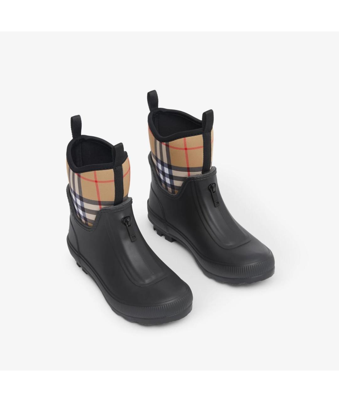 BURBERRY Черные резиновые ботинки, фото 3