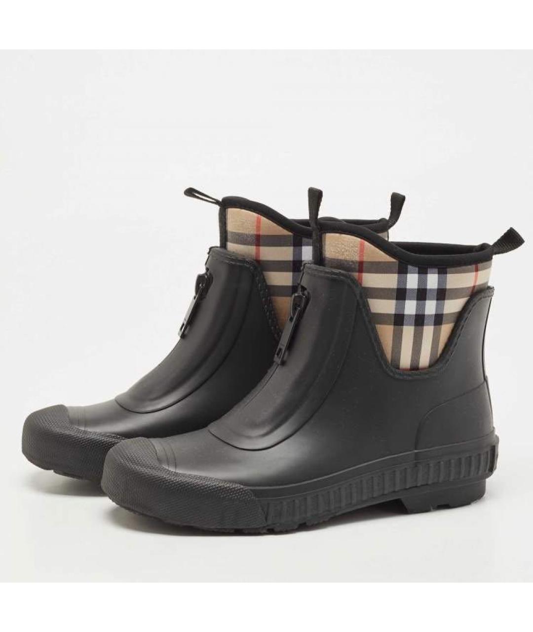 BURBERRY Черные резиновые ботинки, фото 6