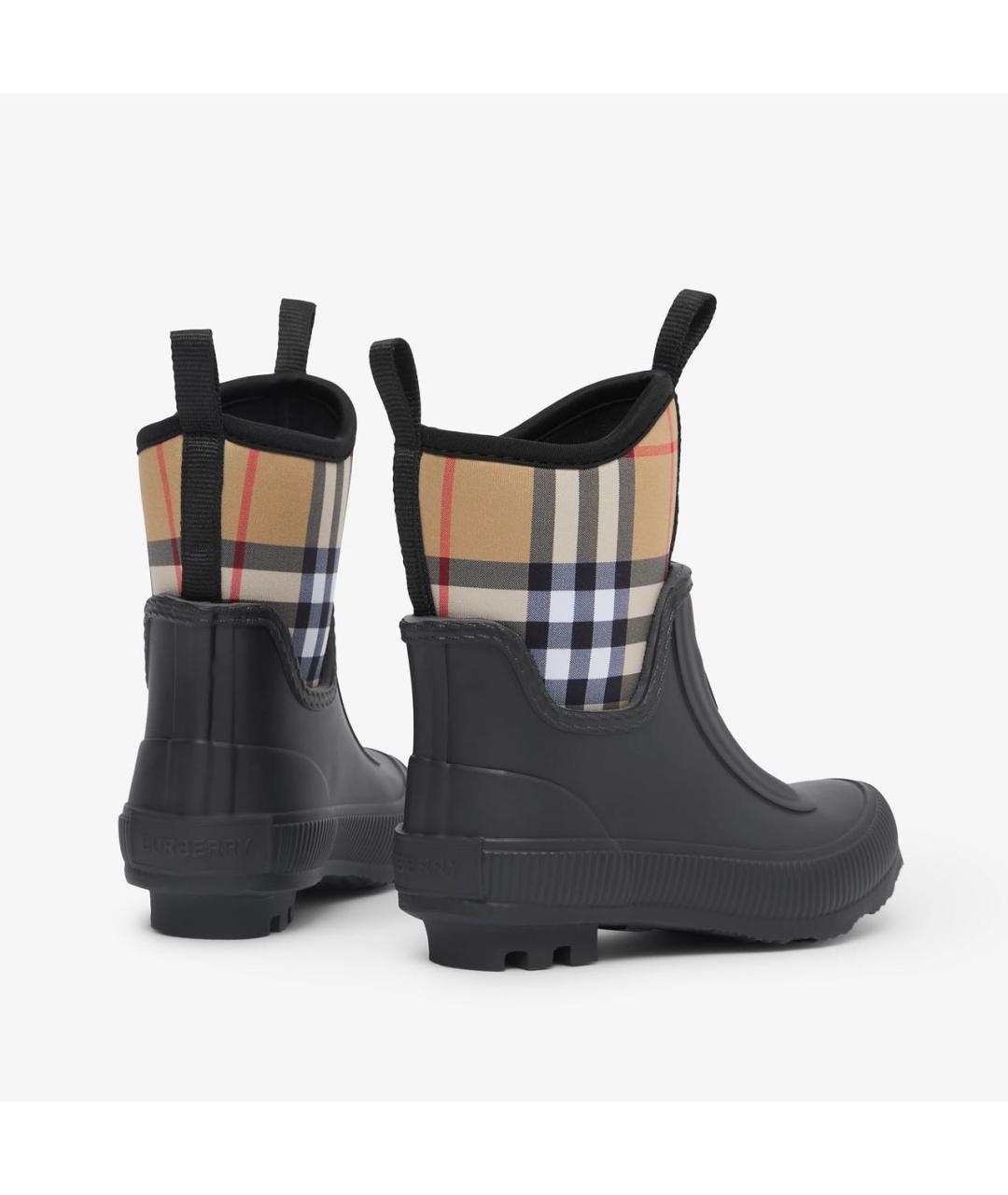 BURBERRY Черные резиновые ботинки, фото 4