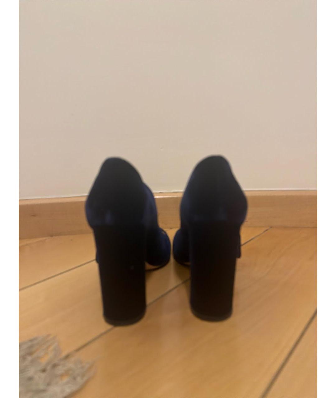 GIANVITO ROSSI Темно-синие бархатные туфли, фото 4
