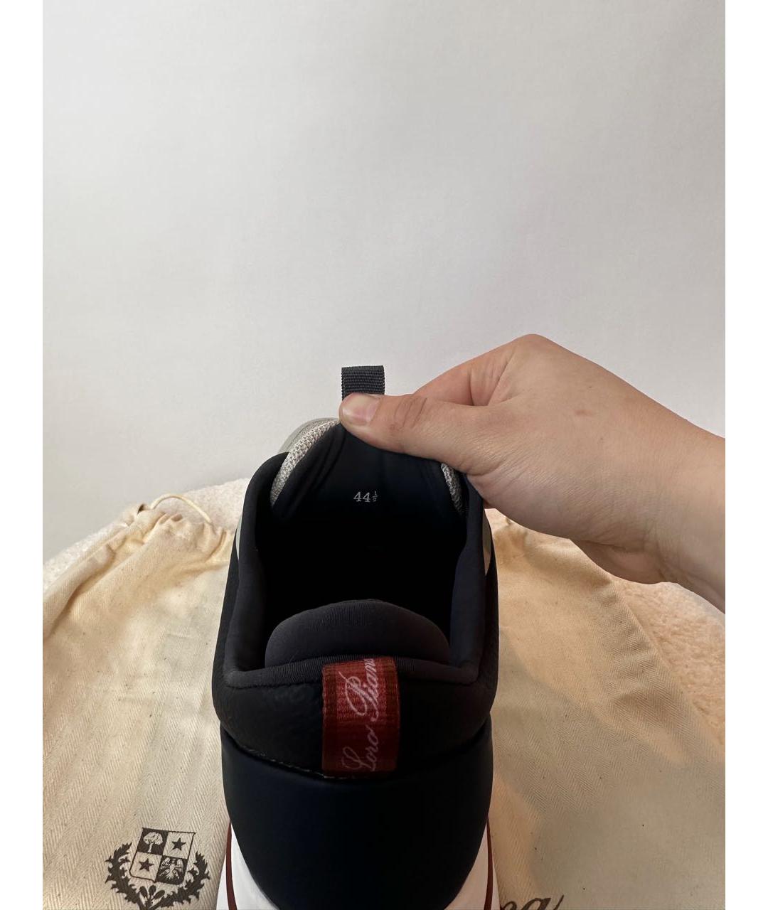 LORO PIANA Бежевые кожаные низкие кроссовки / кеды, фото 7