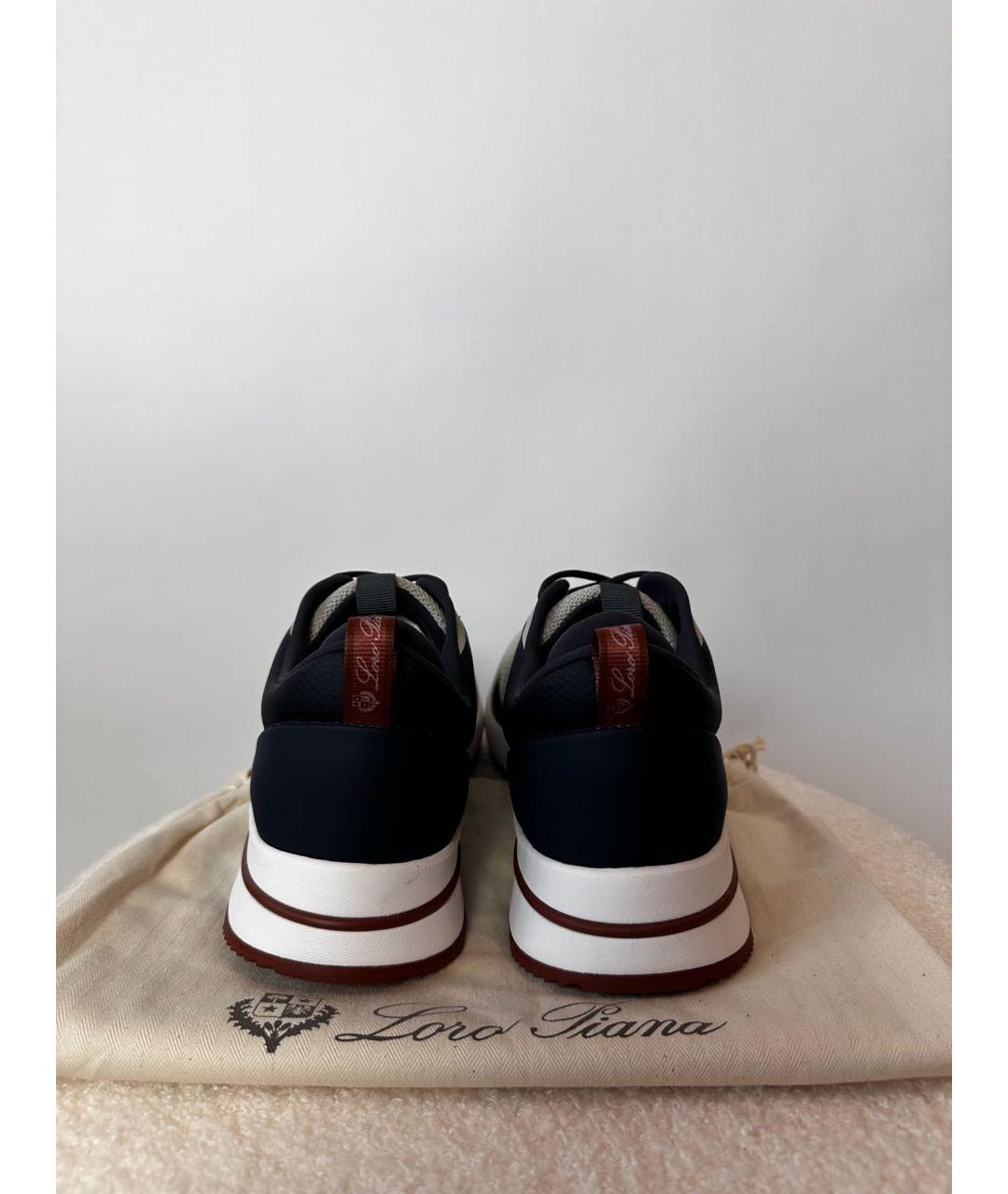 LORO PIANA Бежевые кожаные низкие кроссовки / кеды, фото 5