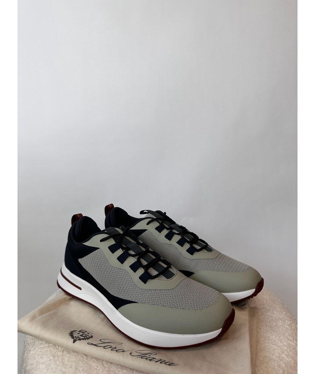 LORO PIANA Бежевые кожаные низкие кроссовки / кеды, фото 4