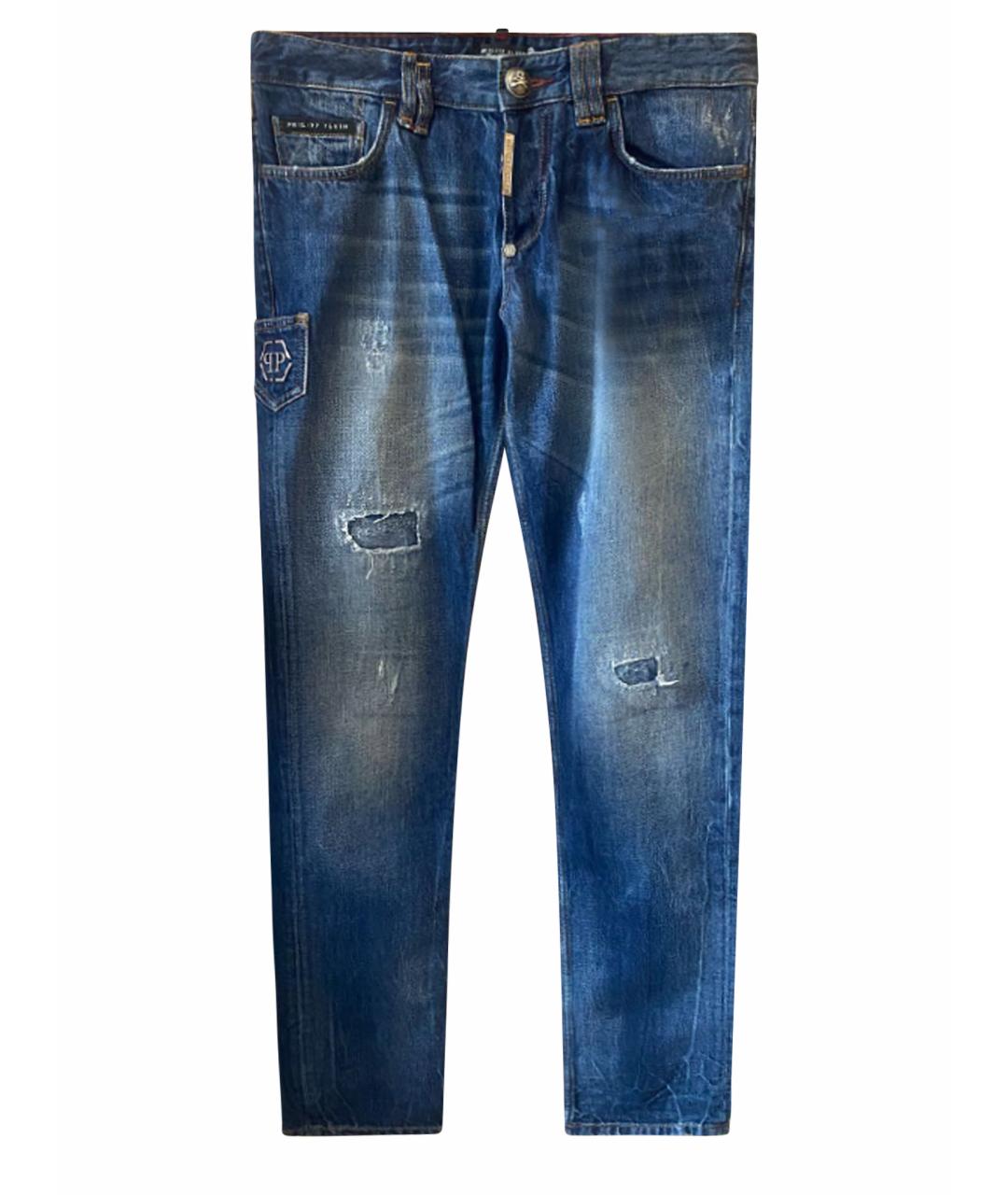 PHILIPP PLEIN Синие джинсы скинни, фото 1