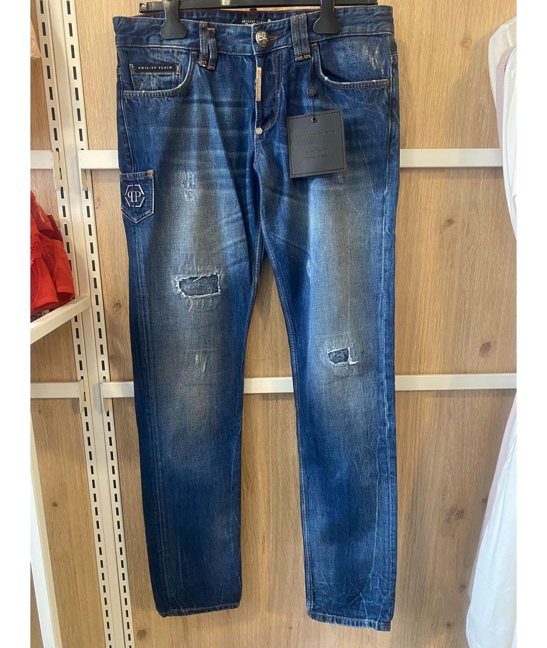 PHILIPP PLEIN Синие джинсы скинни, фото 7