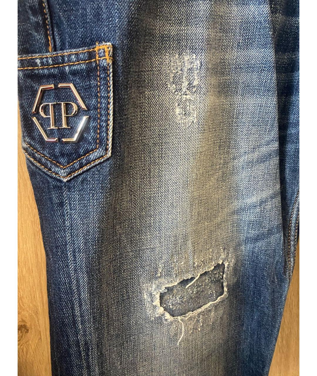 PHILIPP PLEIN Синие джинсы скинни, фото 3