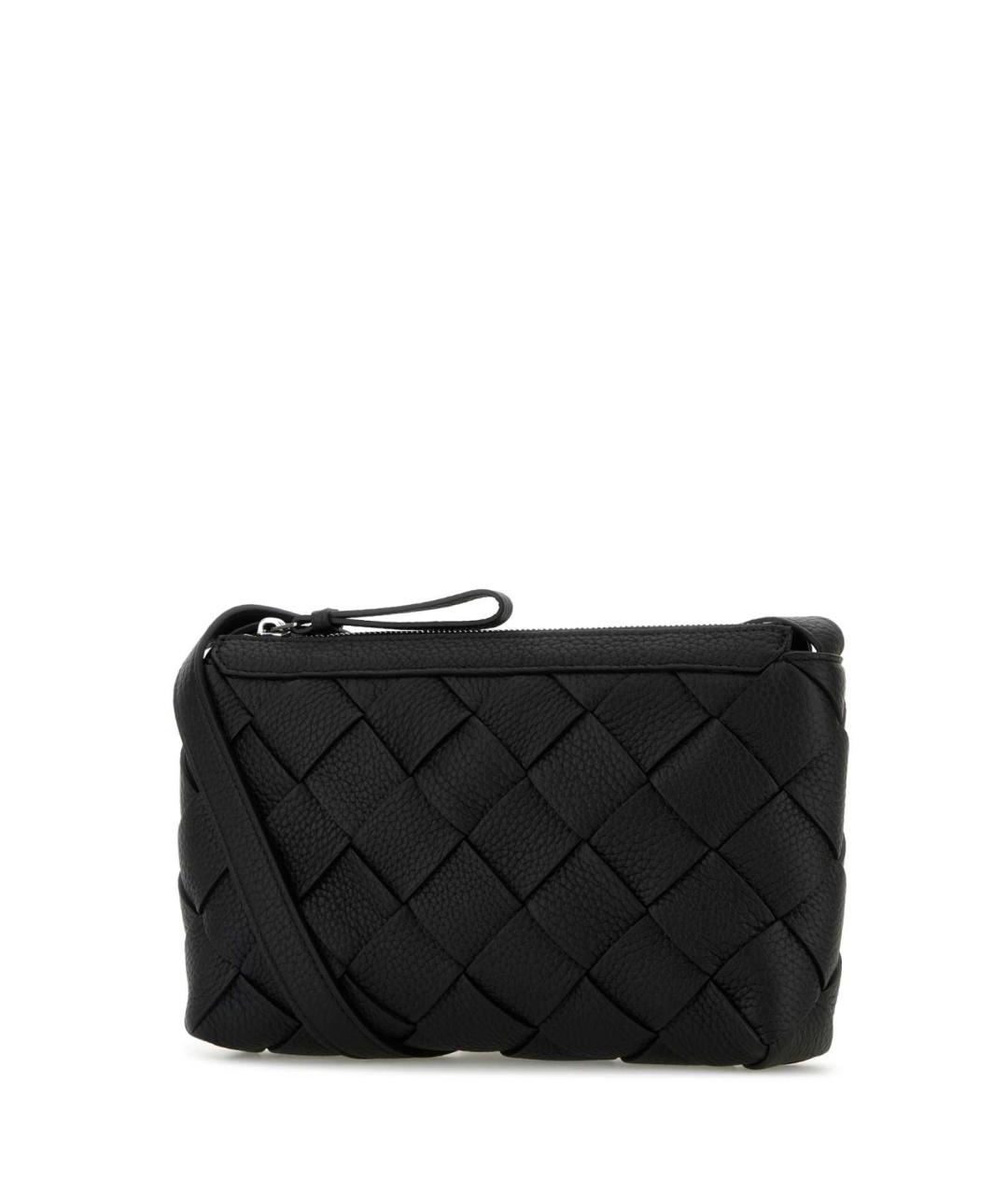 BOTTEGA VENETA Черная кожаная сумка на плечо, фото 2