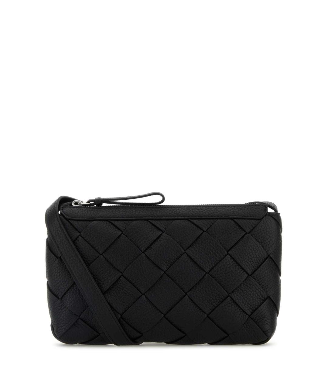 BOTTEGA VENETA Черная кожаная сумка на плечо, фото 1