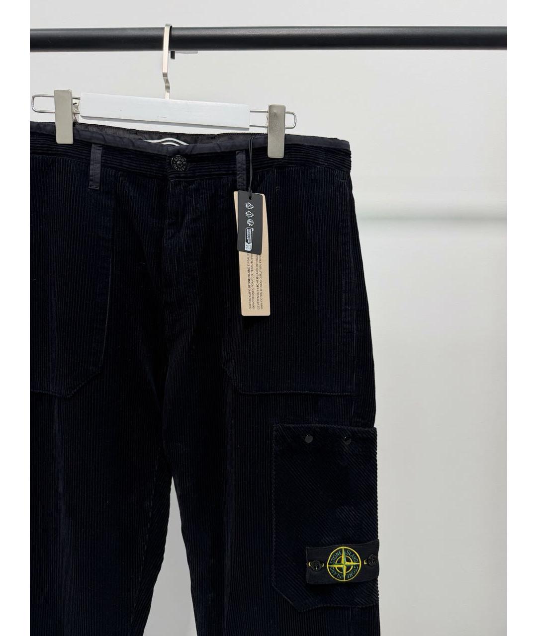 STONE ISLAND Темно-синие хлопковые повседневные брюки, фото 2