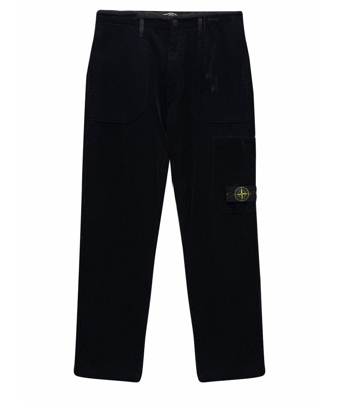 STONE ISLAND Темно-синие хлопковые повседневные брюки, фото 1