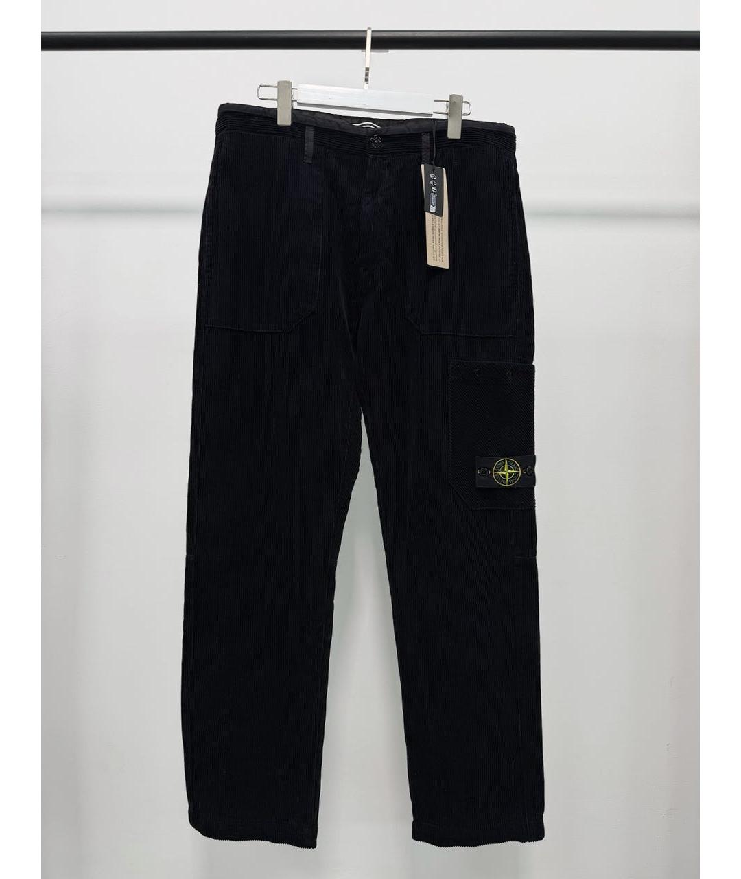 STONE ISLAND Темно-синие хлопковые повседневные брюки, фото 5