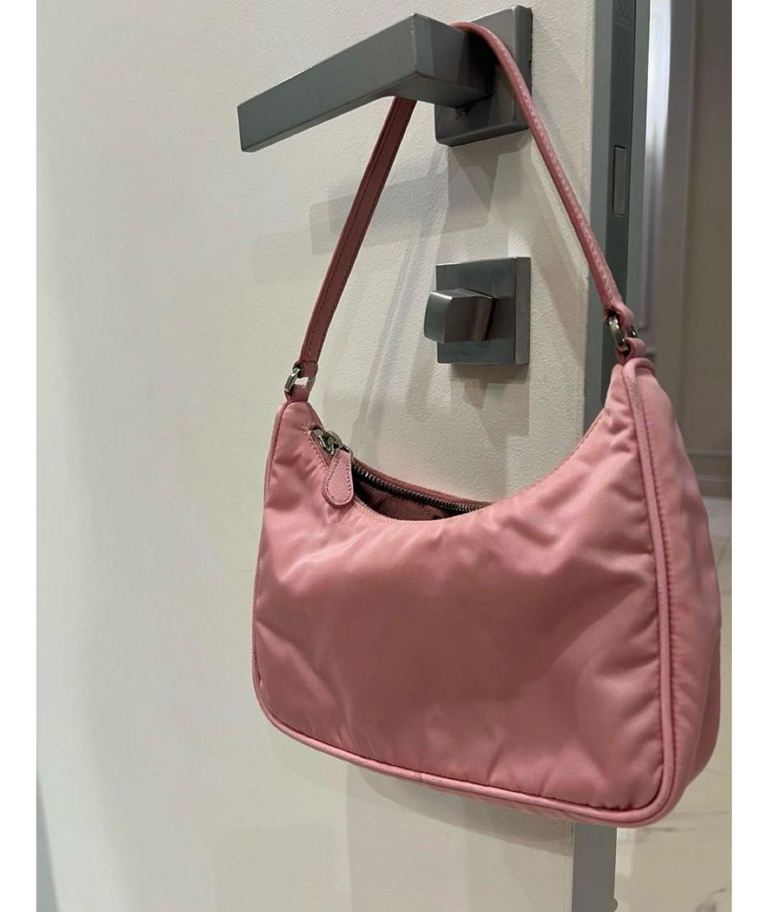 PRADA Розовая тканевая сумка с короткими ручками, фото 2