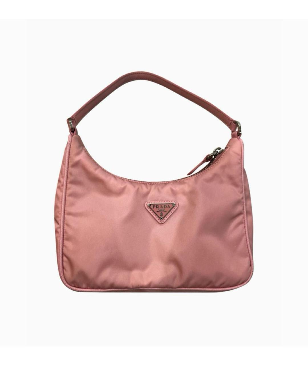 PRADA Розовая тканевая сумка с короткими ручками, фото 5