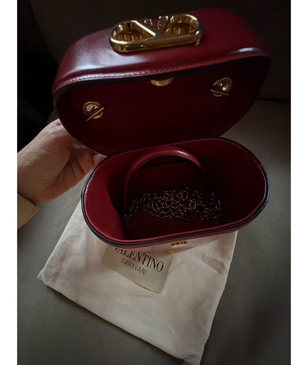 VALENTINO Красная кожаная сумка с короткими ручками, фото 4