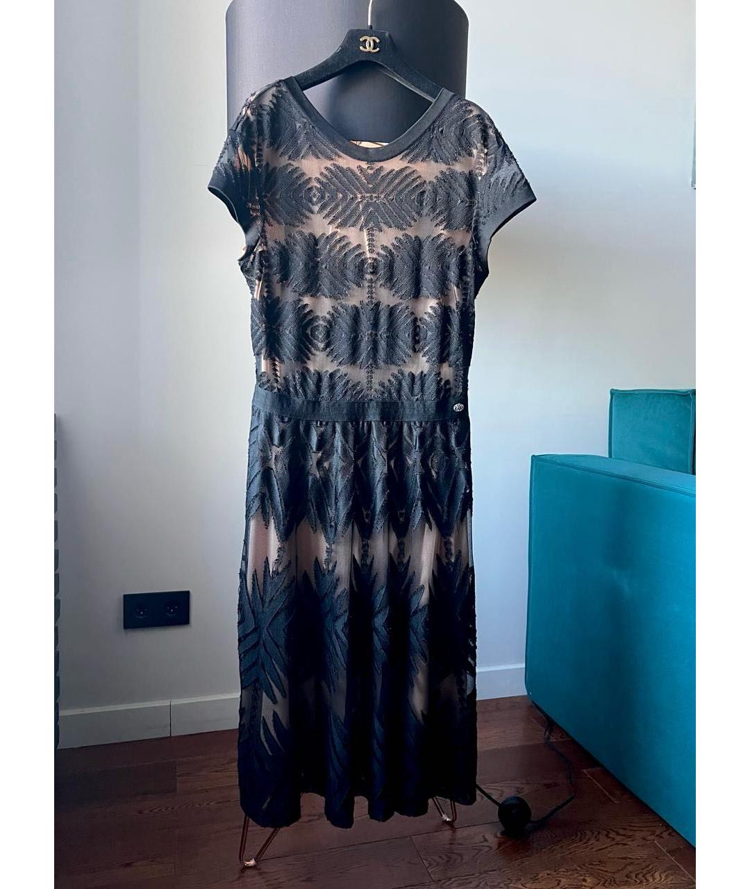 CHANEL Черное шелковое повседневное платье, фото 6