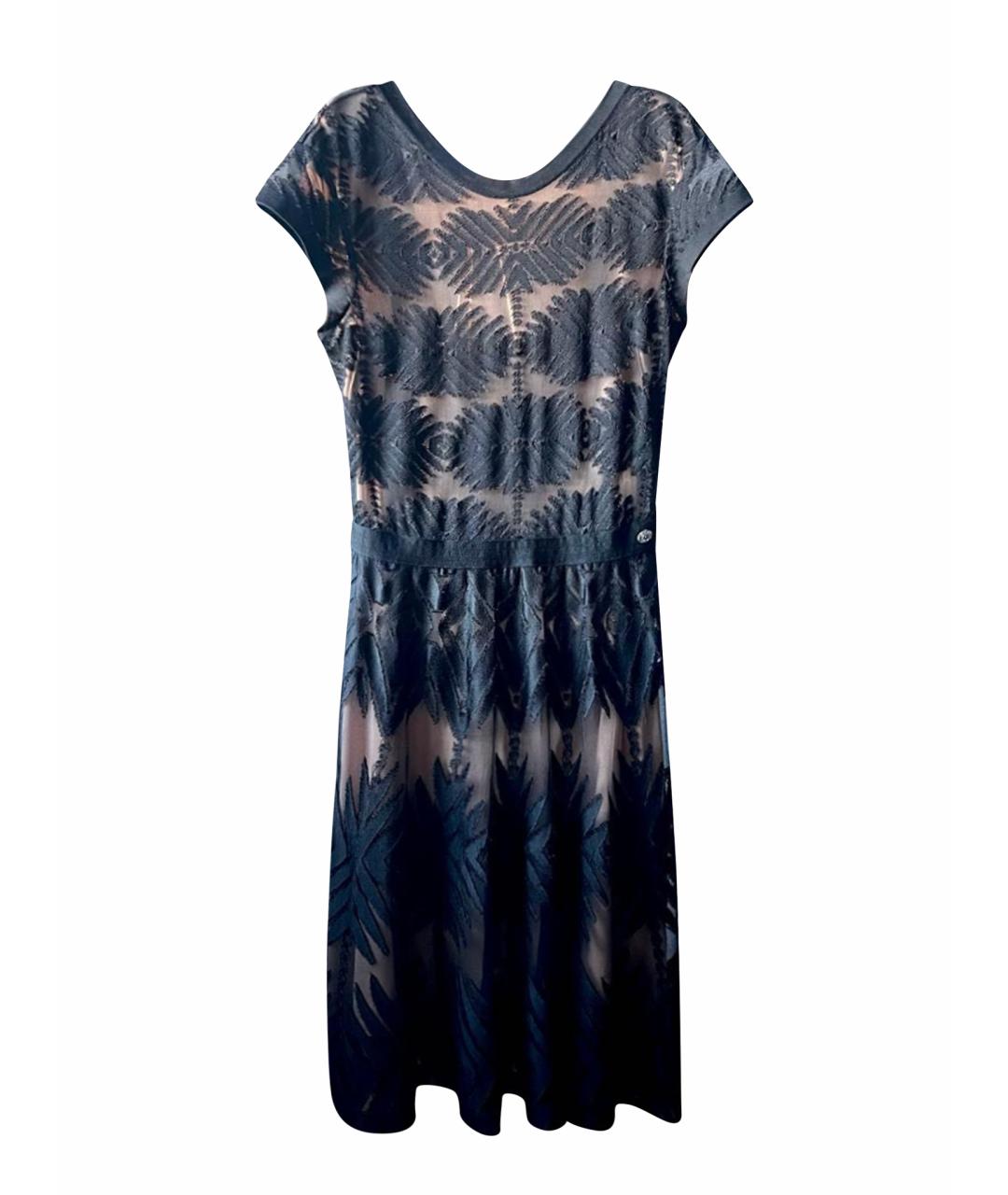 CHANEL Черное шелковое повседневное платье, фото 1