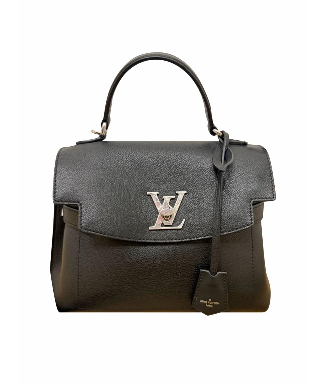 LOUIS VUITTON Черная кожаная сумка с короткими ручками, фото 1