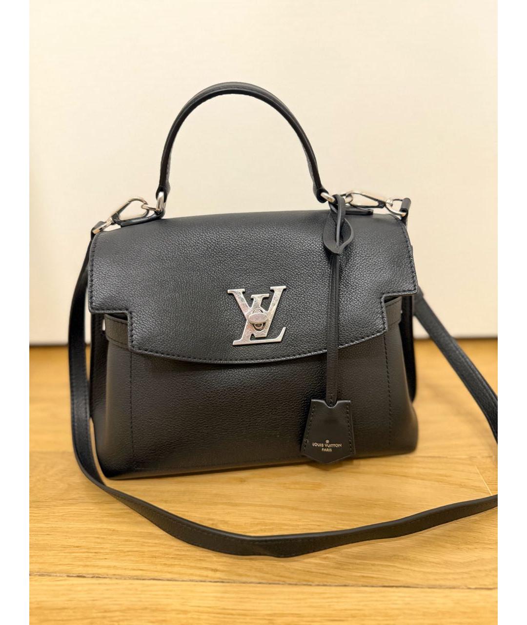 LOUIS VUITTON Черная кожаная сумка с короткими ручками, фото 6