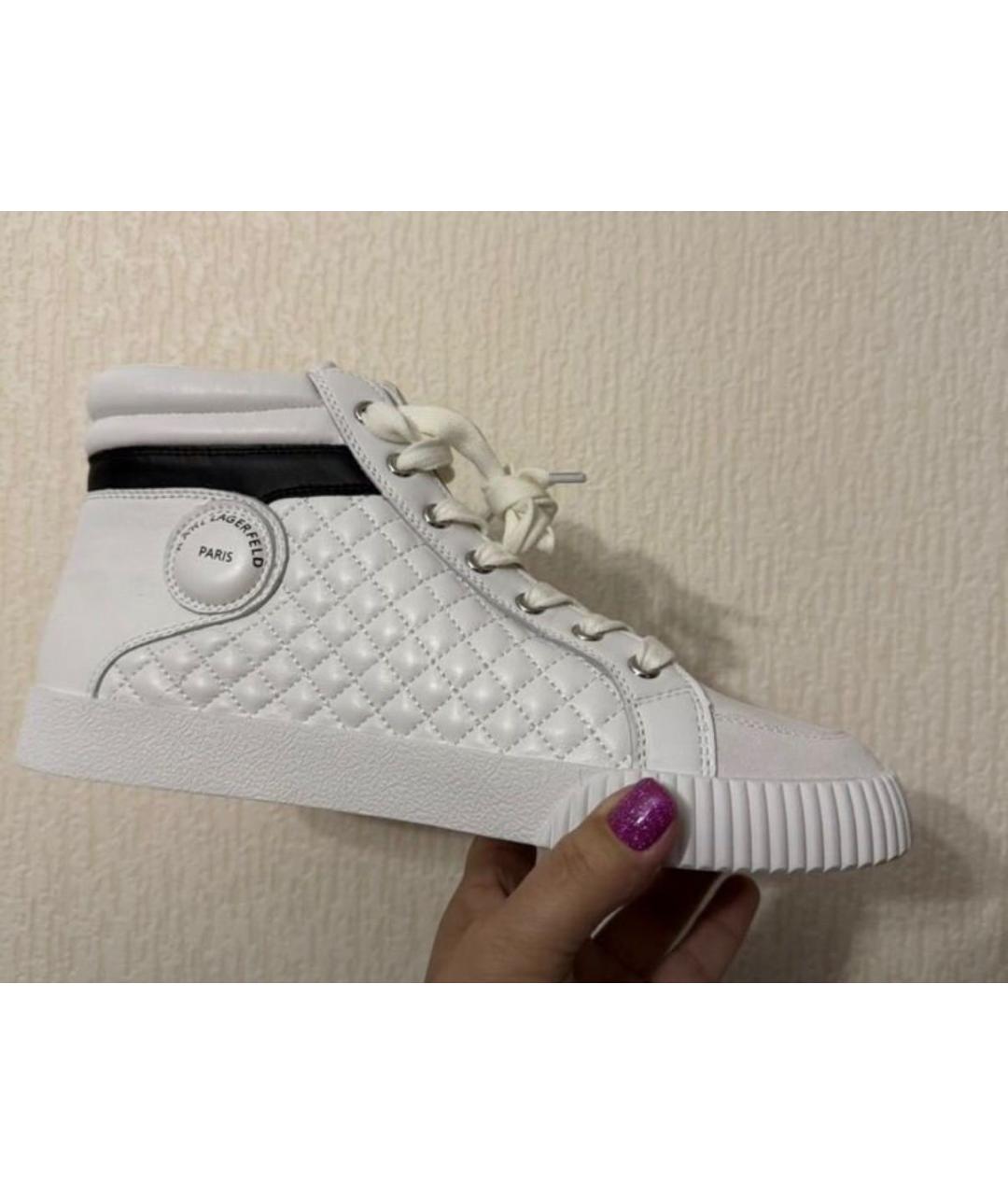 KARL LAGERFELD Белые кожаные кроссовки, фото 7