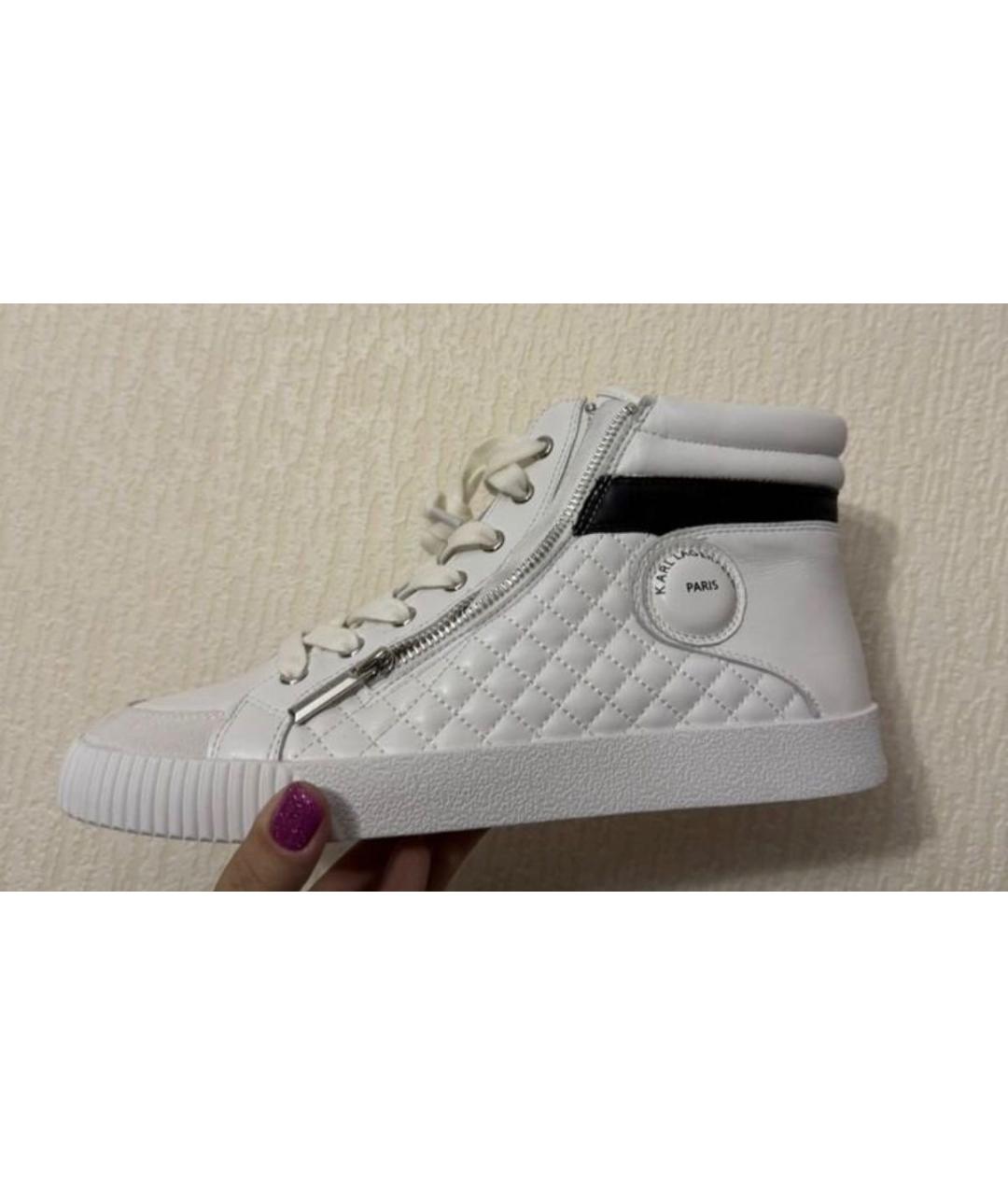 KARL LAGERFELD Белые кожаные кроссовки, фото 6