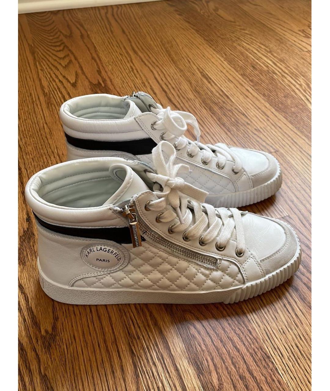 KARL LAGERFELD Белые кожаные кроссовки, фото 4