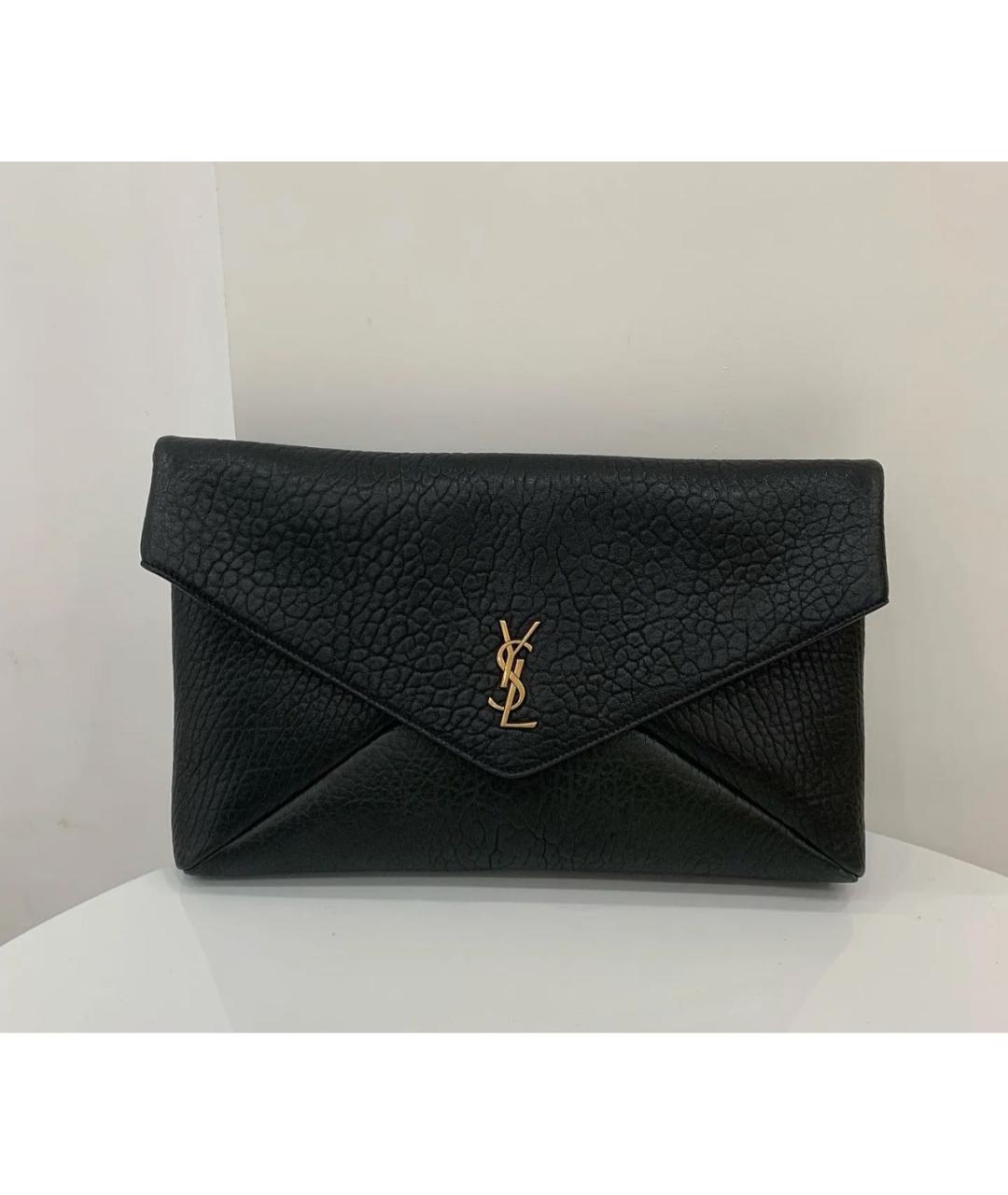 SAINT LAURENT Черная кожаная сумка через плечо, фото 2