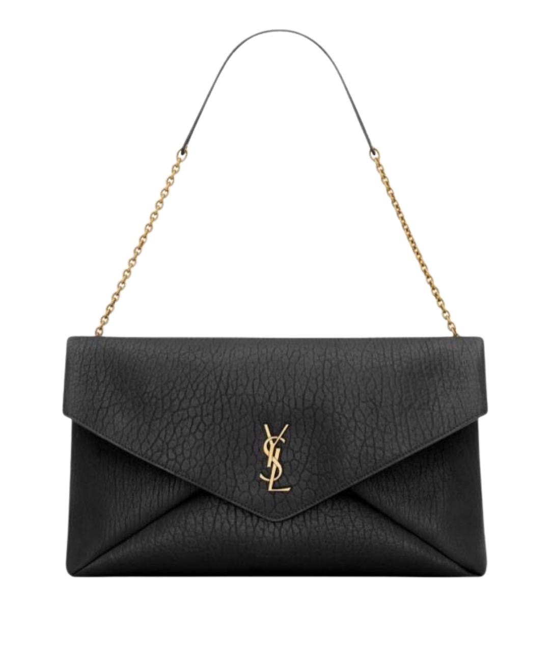 SAINT LAURENT Черная кожаная сумка через плечо, фото 1