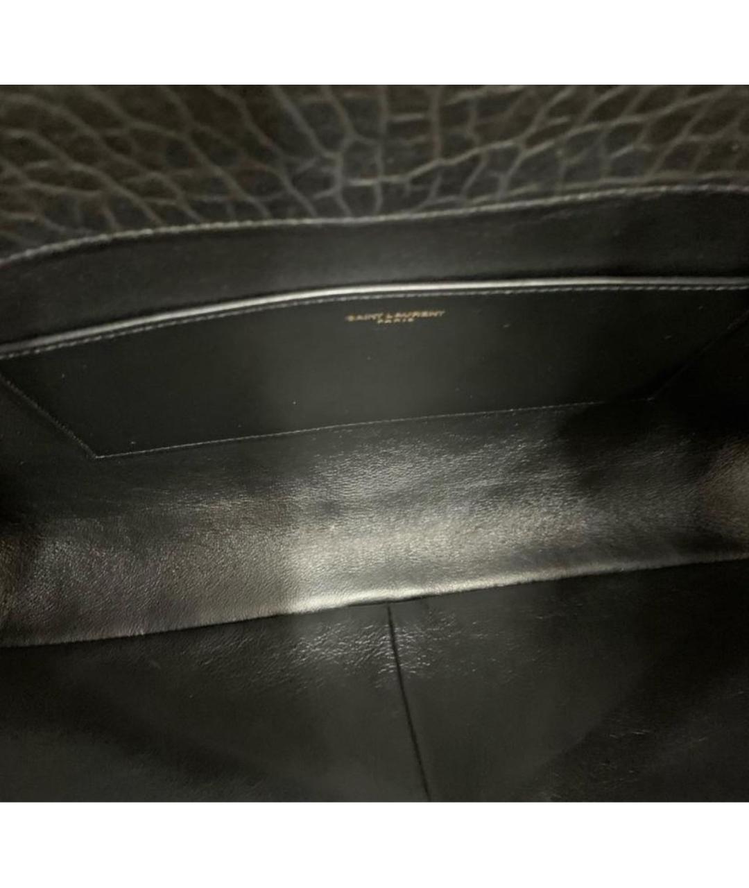 SAINT LAURENT Черная кожаная сумка через плечо, фото 5