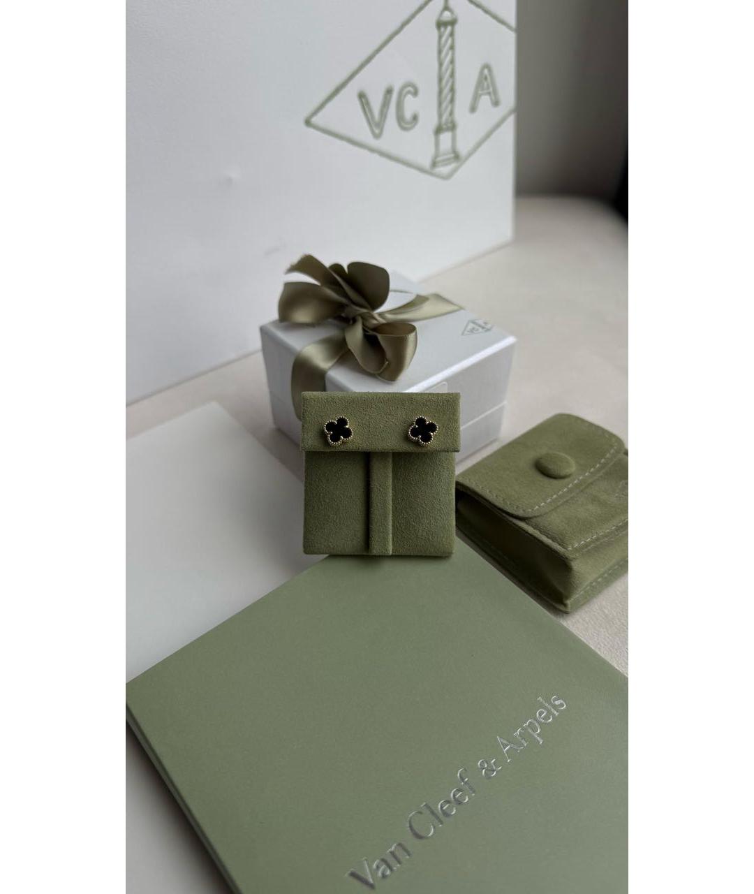 VAN CLEEF & ARPELS Черные серьги из желтого золота, фото 2