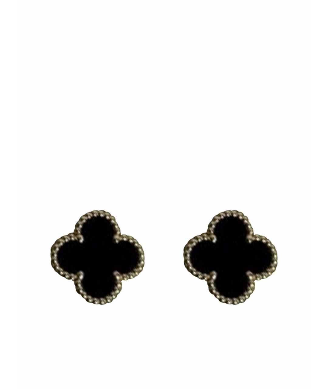 VAN CLEEF & ARPELS Черные серьги из желтого золота, фото 1