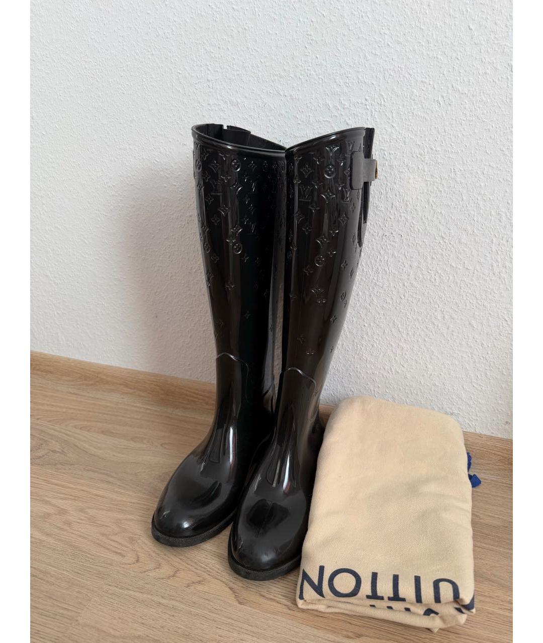 LOUIS VUITTON Черные резиновые сапоги, фото 3