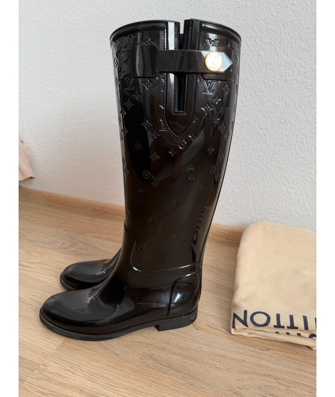 LOUIS VUITTON Черные резиновые сапоги, фото 4