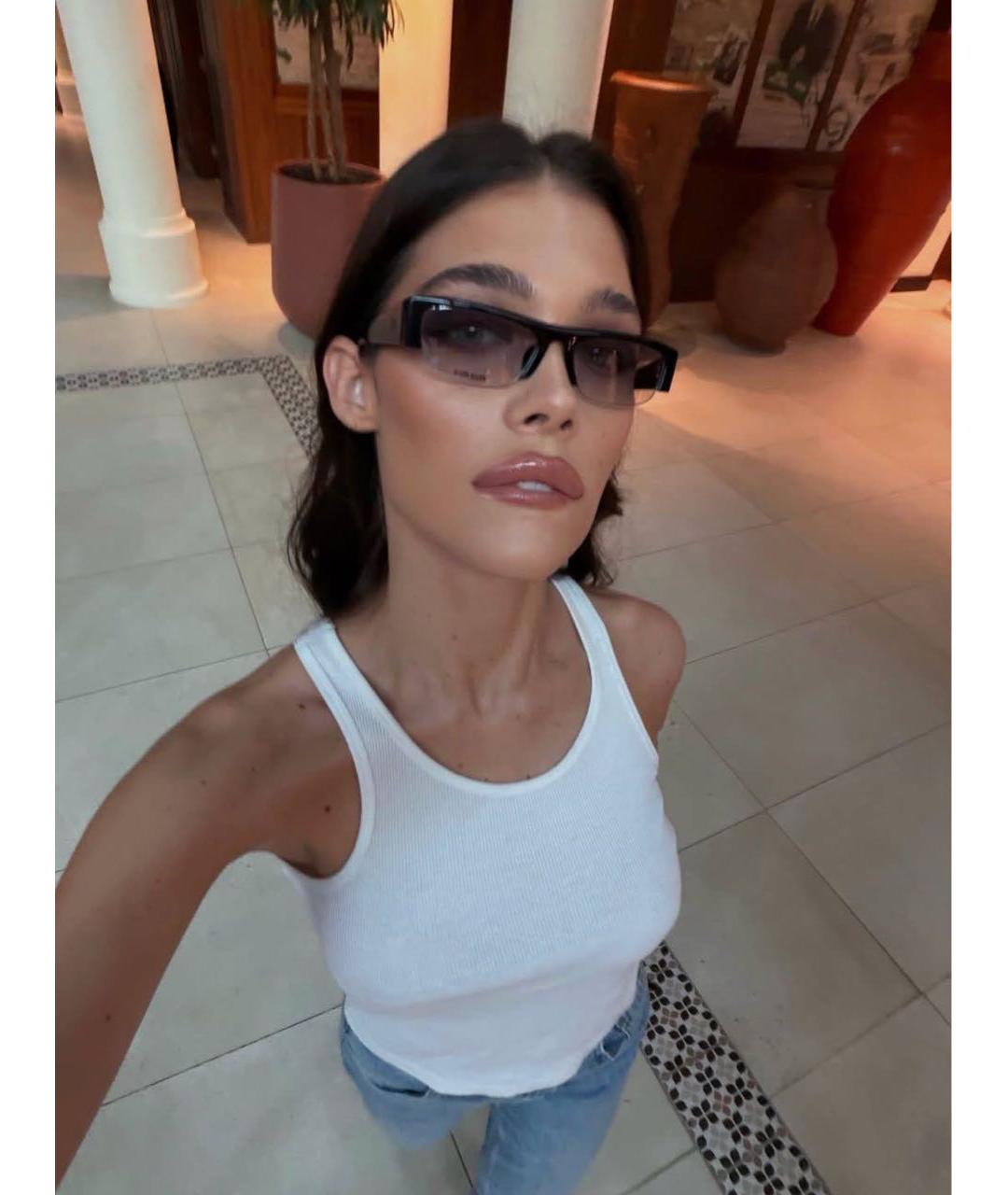 MIU MIU Черные пластиковые солнцезащитные очки, фото 4