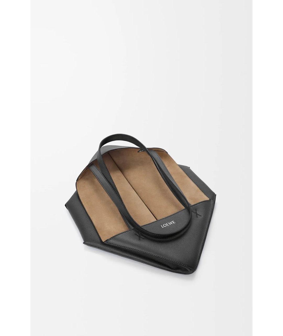 LOEWE Черная кожаная сумка тоут, фото 4