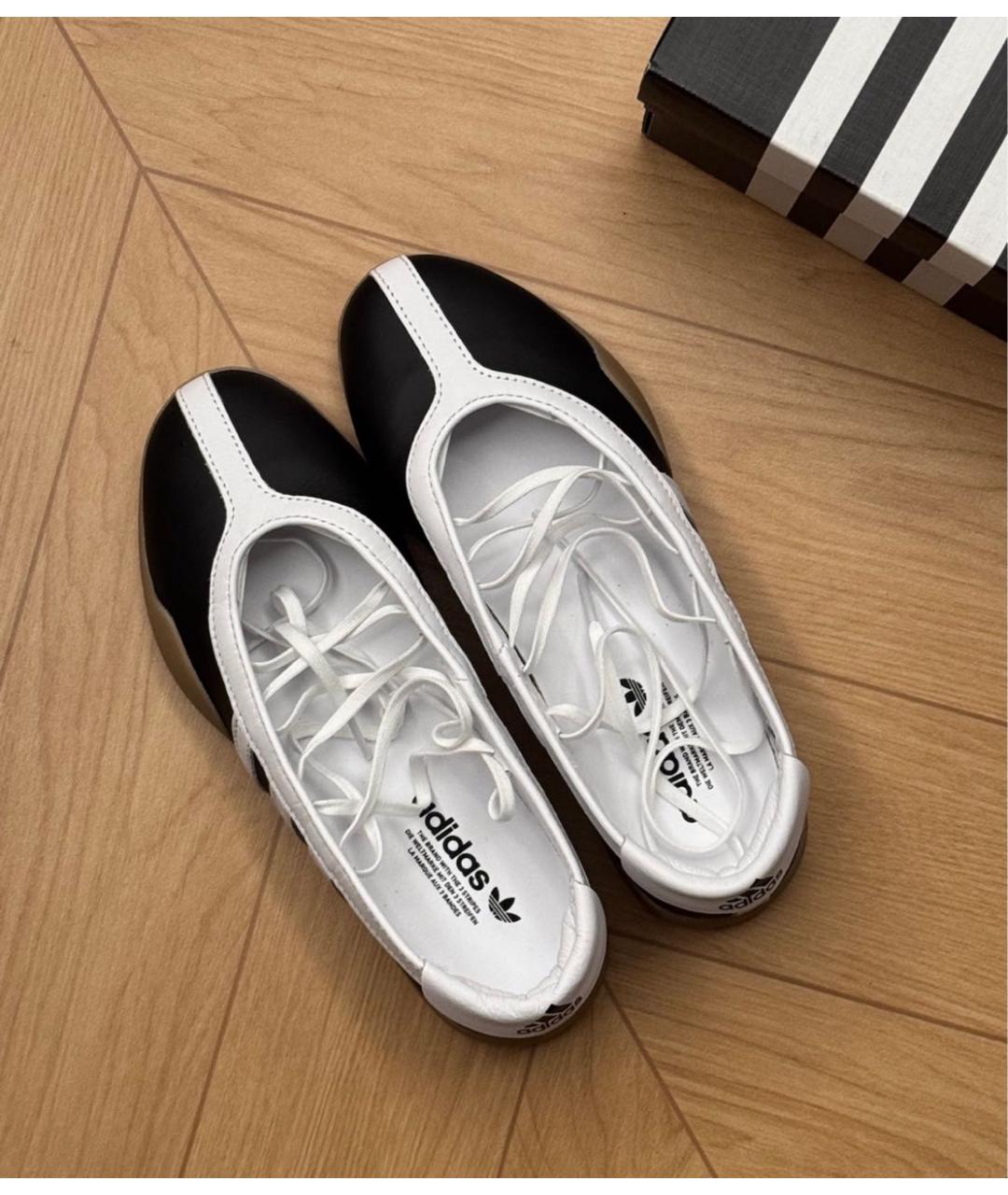 ADIDAS Черные кожаные балетки, фото 3
