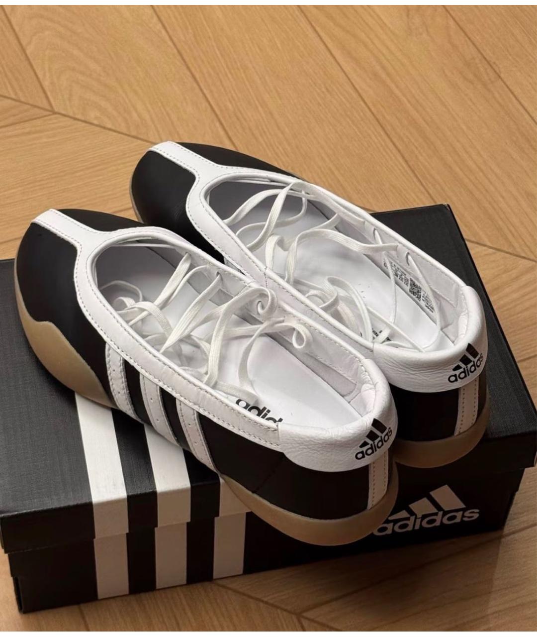 ADIDAS Черные кожаные балетки, фото 2