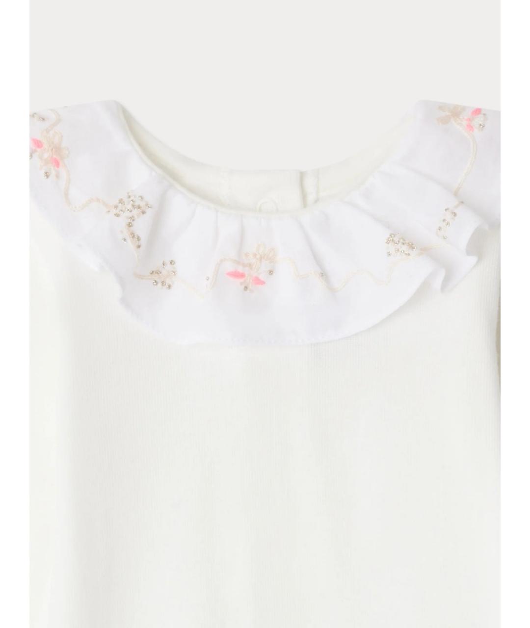 BONPOINT Белый хлопковый боди/ползунок, фото 2