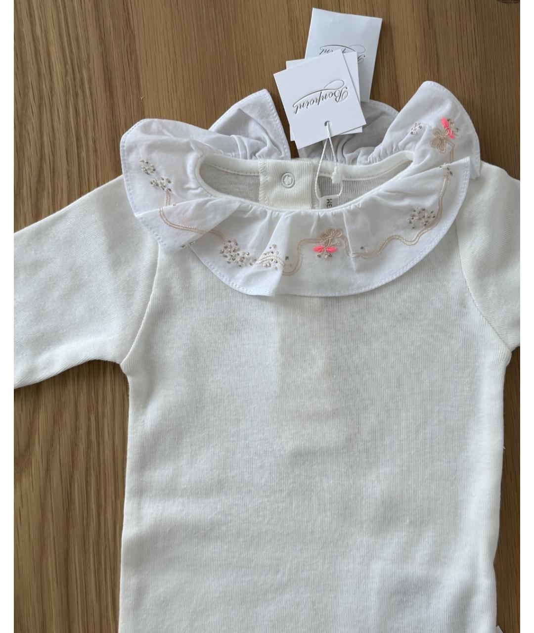 BONPOINT Белый хлопковый боди/ползунок, фото 3