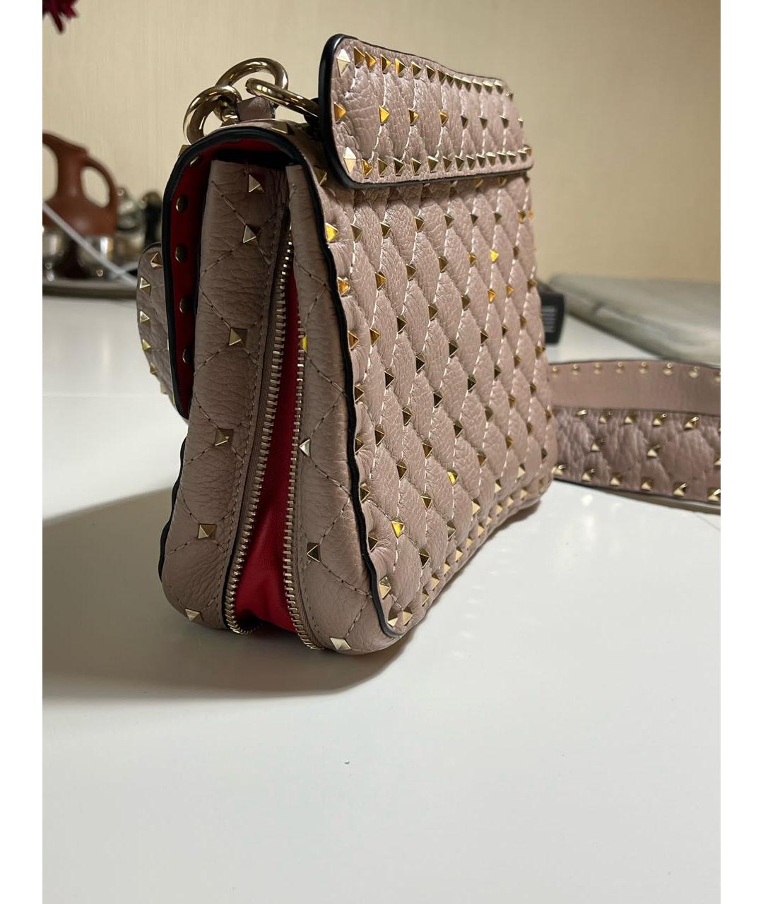 VALENTINO Бежевая кожаная сумка через плечо, фото 2