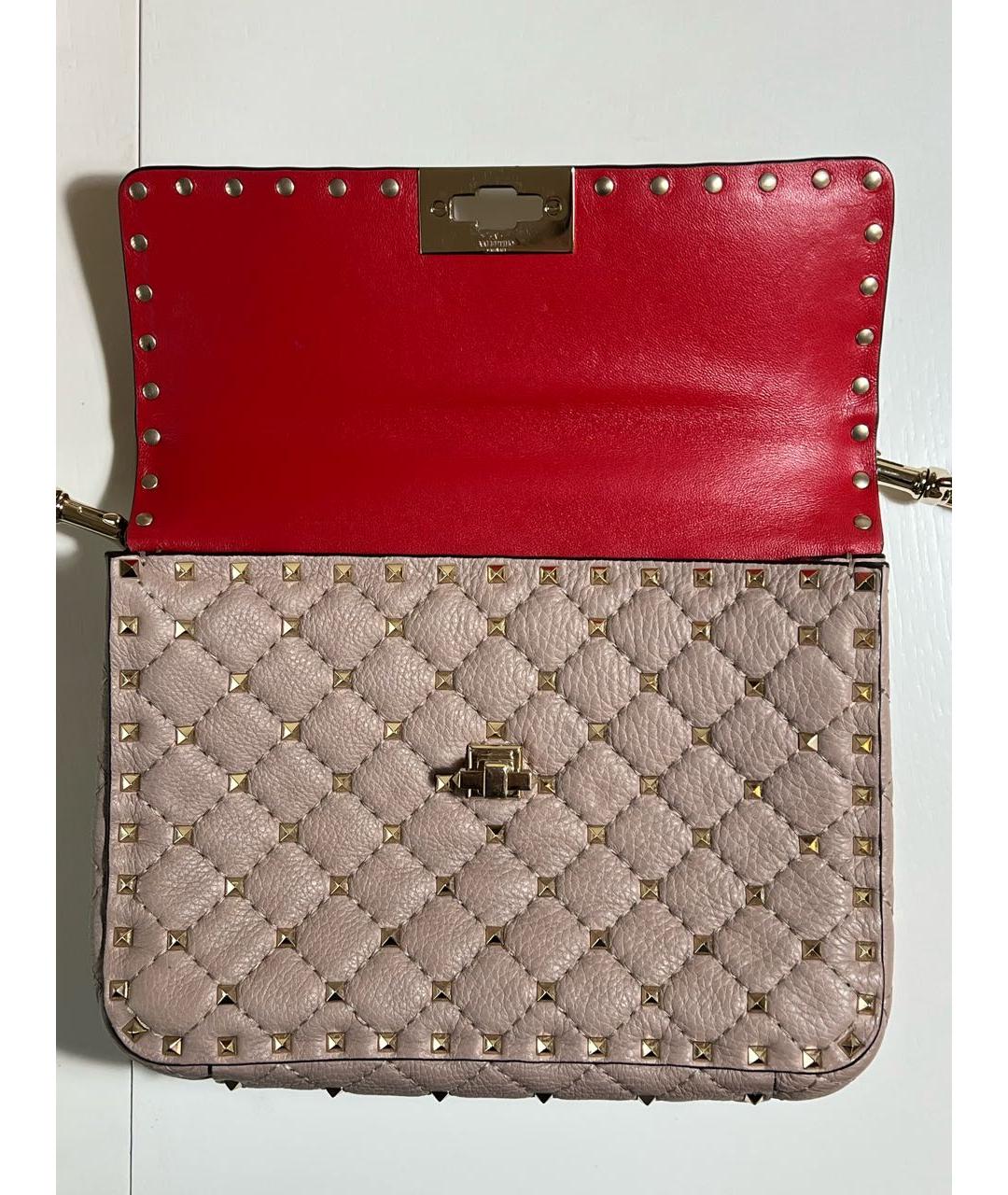 VALENTINO Бежевая кожаная сумка через плечо, фото 4
