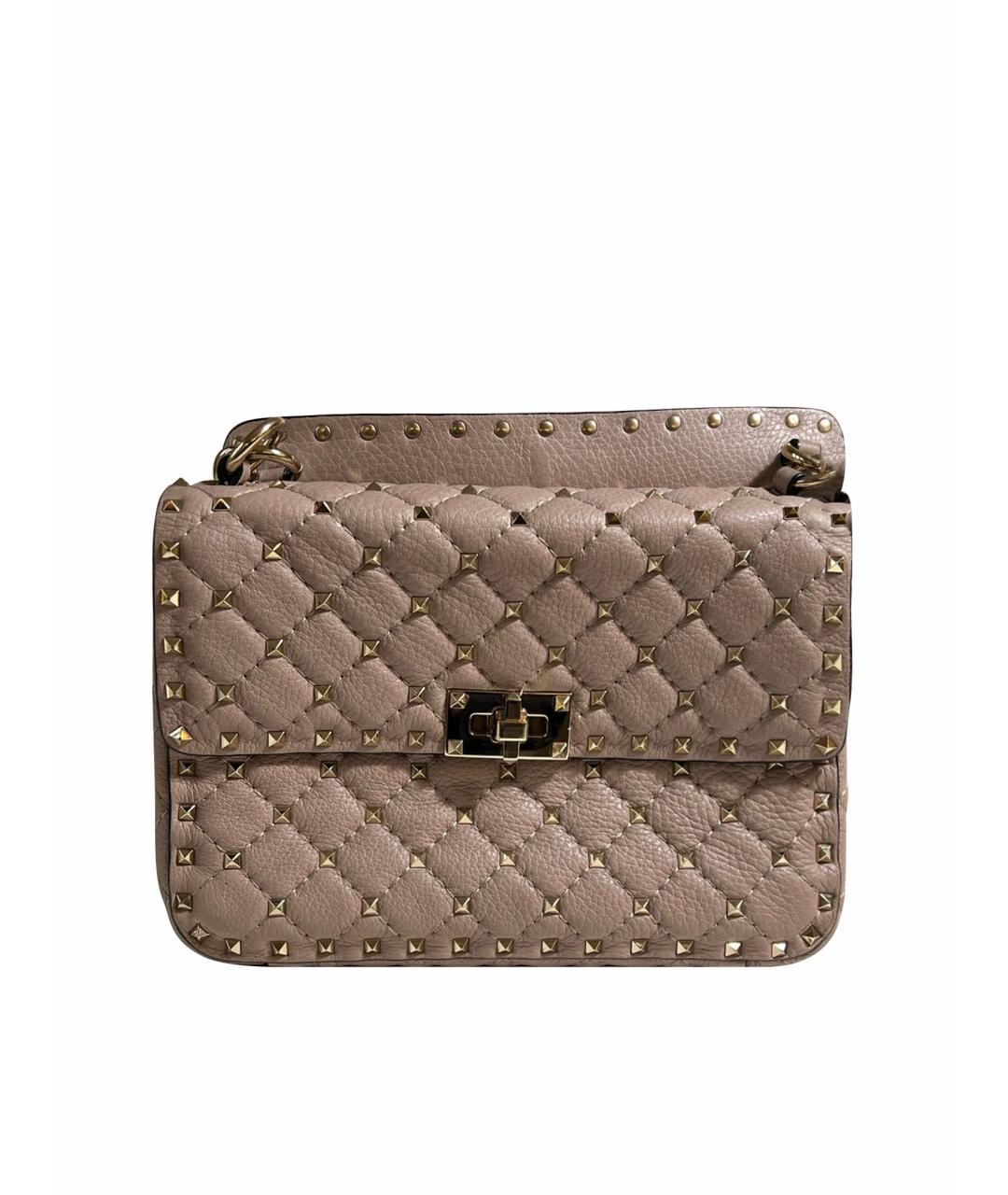 VALENTINO Бежевая кожаная сумка через плечо, фото 1