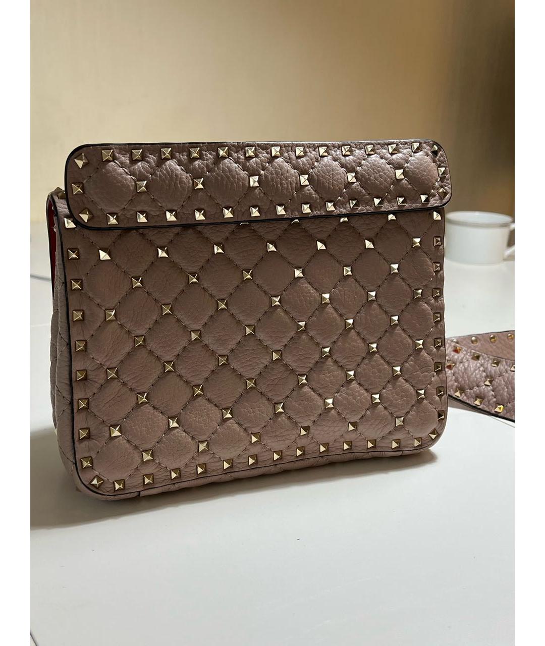 VALENTINO Бежевая кожаная сумка через плечо, фото 3