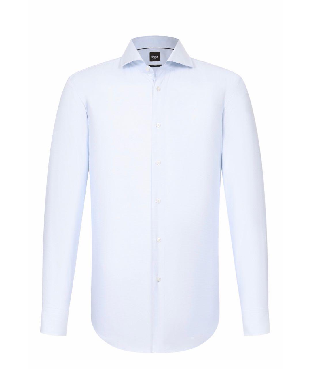 HUGO BOSS Голубая хлопко-лиоцелловая классическая рубашка, фото 1