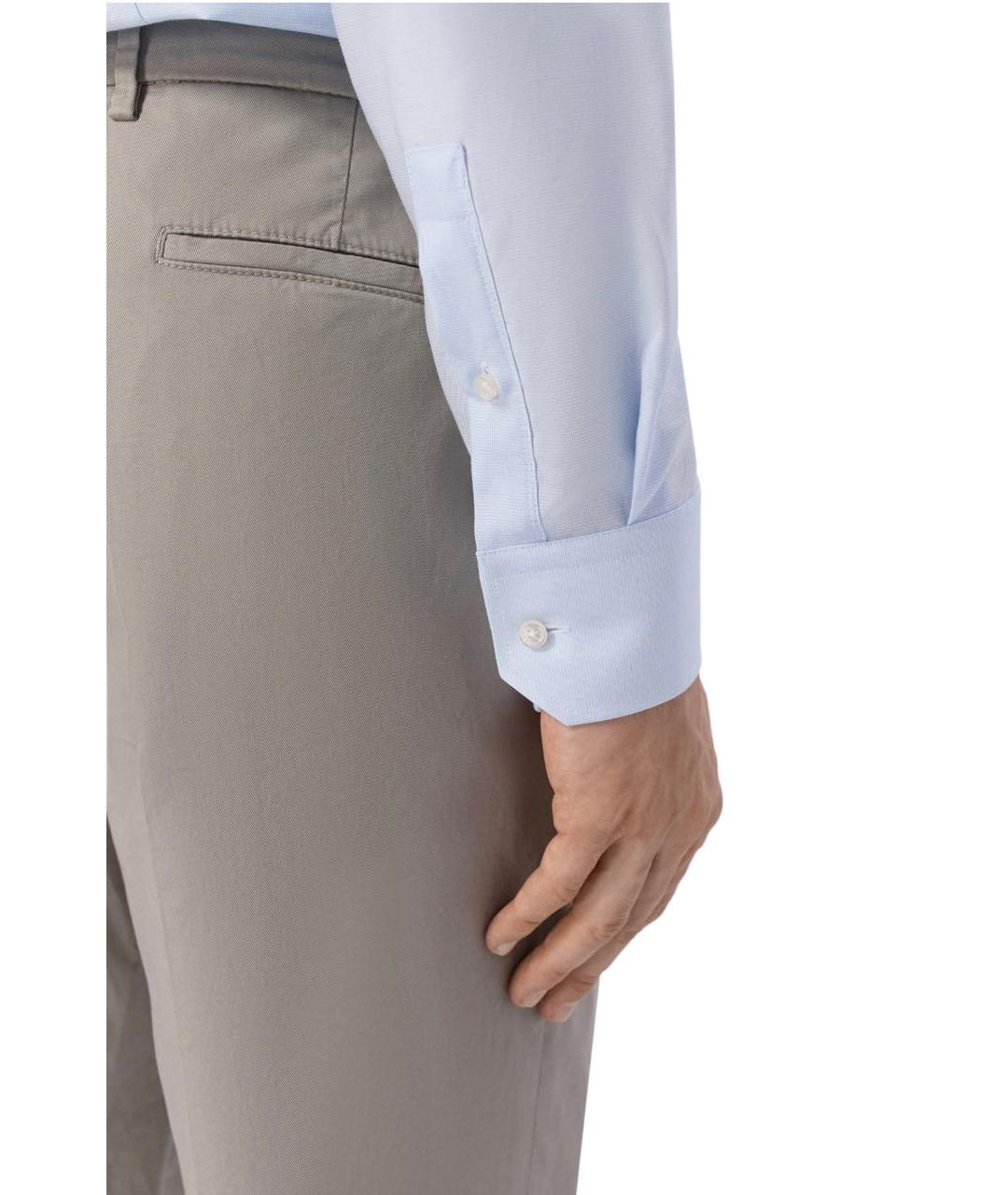 HUGO BOSS Голубая хлопко-лиоцелловая классическая рубашка, фото 3