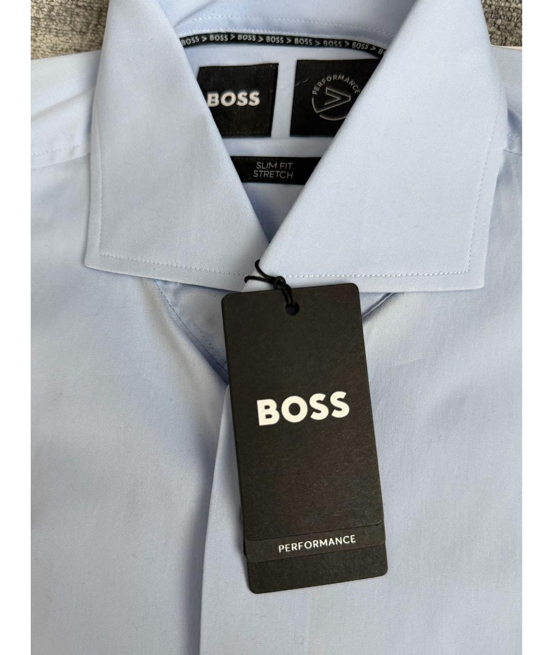 HUGO BOSS Голубая хлопко-лиоцелловая классическая рубашка, фото 5